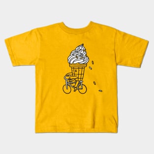 Ice cream riding a bicycle Kids T-Shirt